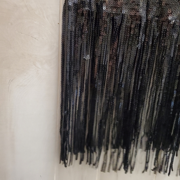 Boohoo NWOT Sequin Fringe Midi Dress Size 16 - Picture 8 of 14